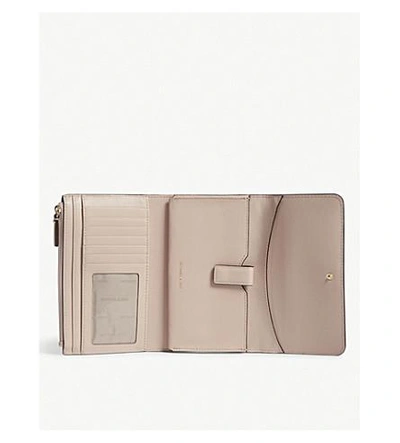 Shop Michael Michael Kors Logo Leather Carryall Wallet In Soft Pink