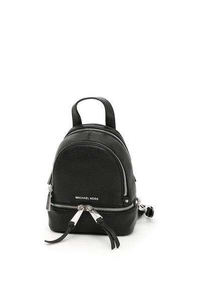 Shop Michael Michael Kors Extra Small Rhea Backpack In Blacknero