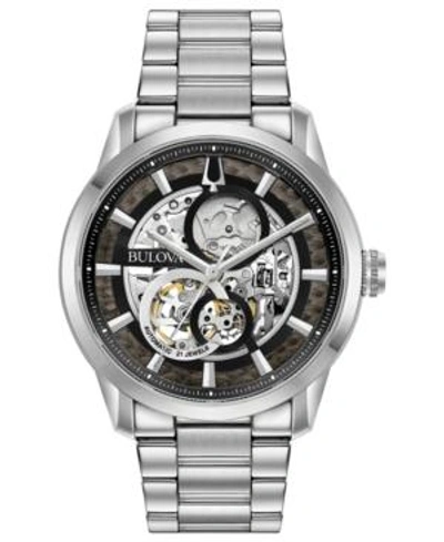 Shop Bulova Men's Automatic Sutton Stainless Steel Bracelet Watch 43mm