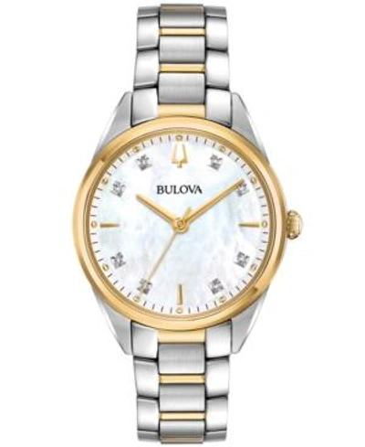 Bulova Sutton Womens Two Tone Stainless Steel Bracelet Watch 98p184