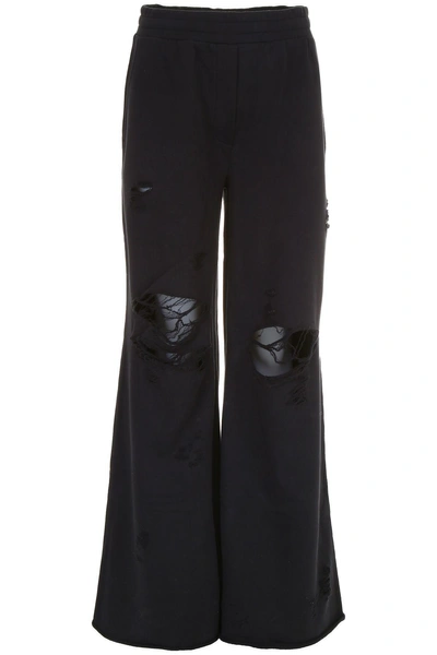 Shop Alexander Wang T Destroyed Terry Sweatpants In Basic