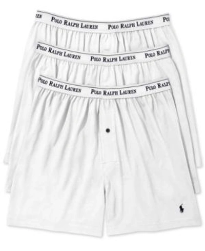 Shop Polo Ralph Lauren Men's 3-pk. Cotton Classic Knit Boxers In White