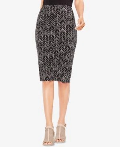 Shop Vince Camuto Printed Pencil Skirt In Rich Black