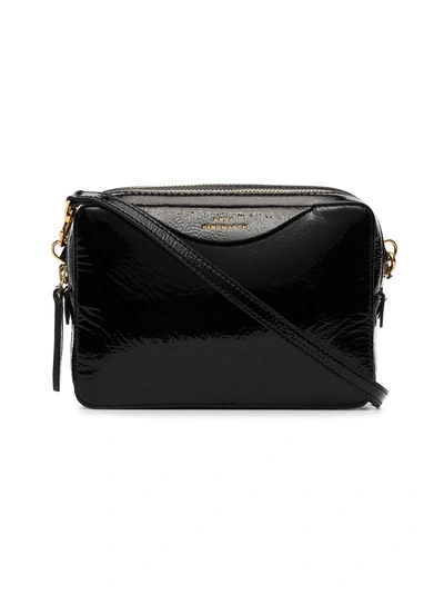Shop Anya Hindmarch Black Double Stack Patent Leather Clutch Bag