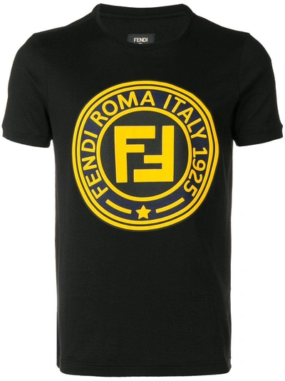 Shop Fendi Ff Logo Print T-shirt - Black
