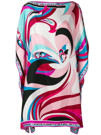 Shop Emilio Pucci Abstract Print Kaftan Dress - Multicolour
