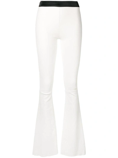 Shop Drome Leather Flared Trousers In White