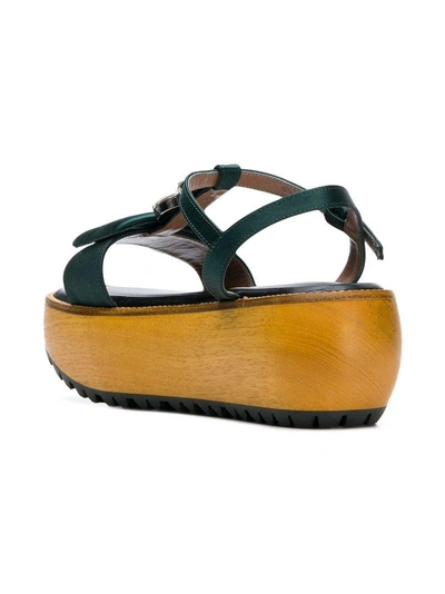 Shop Marni Jeweled Platform Sandals - Green