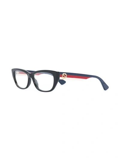Shop Gucci Cat Eye Glasses In Black