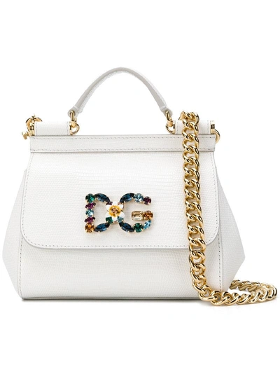 Shop Dolce & Gabbana Mini Sicily Bag - White