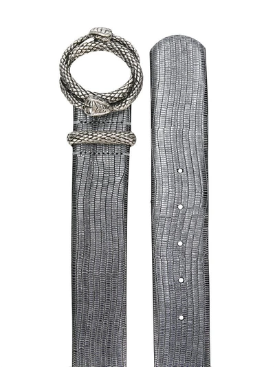 Shop Just Cavalli Embossed Snake Buckle Belt