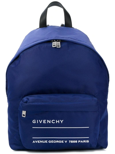 Shop Givenchy Logo Backpack - Blue