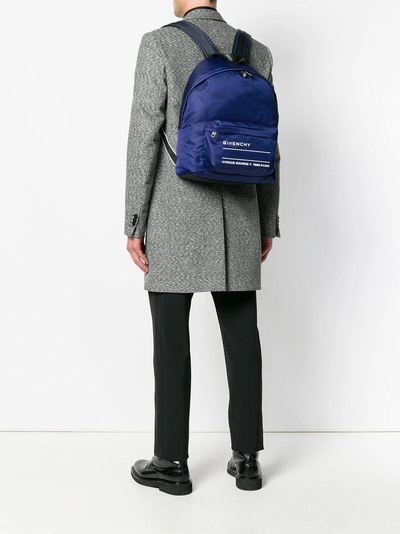 Shop Givenchy Logo Backpack - Blue