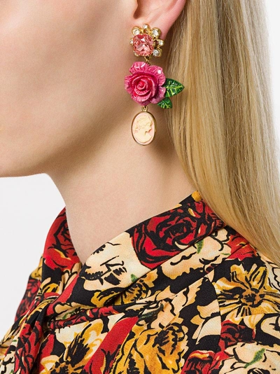Shop Dolce & Gabbana Ohrringe Mit Kristallen - Rosa In Pink