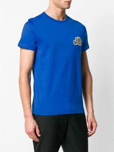 Shop Moncler Embroidered Logo Patch T-shirt - Blue