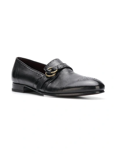 Shop Lidfort Perforated Loafers - Black