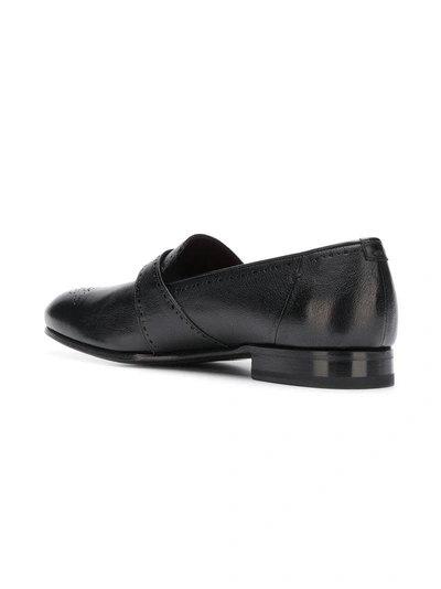 Shop Lidfort Perforated Loafers - Black