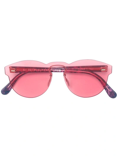 Shop Retrosuperfuture Screen Paloma Round Sunglasses - Red