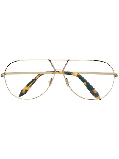 Shop Victoria Beckham Aviator Shaped Glasses - Metallic