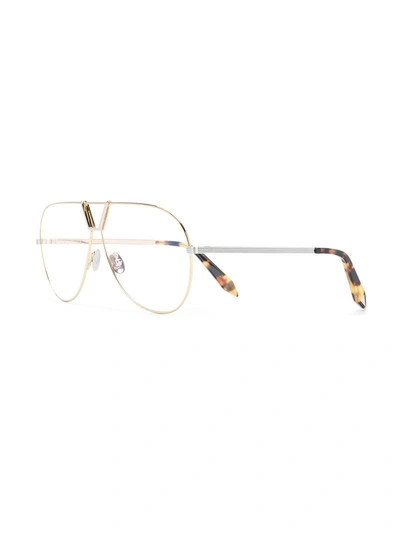 Shop Victoria Beckham Aviator Shaped Glasses - Metallic