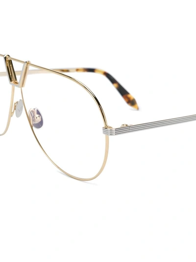 Shop Victoria Beckham Aviator Shaped Glasses - Metallic