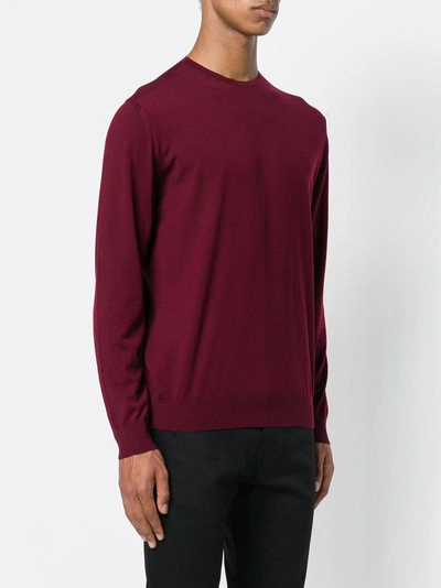 Shop Prada Round Neck Sweatshirt - Red