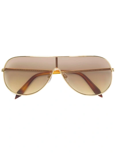 Shop Victoria Beckham Visor Aviator Sunglasses - Metallic