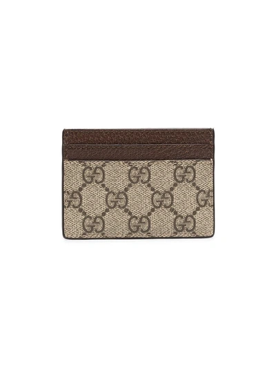 Shop Gucci Ophidia Gg Leather And Canvas Cardholder