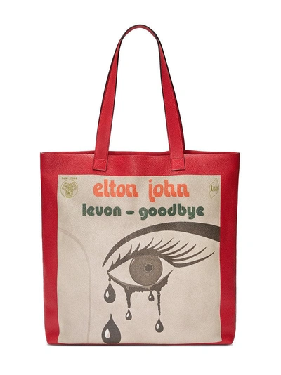 Shop Gucci Elton John Large Tote - Red