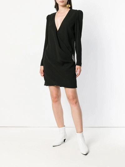 Shop Givenchy Wrap Dress In Black