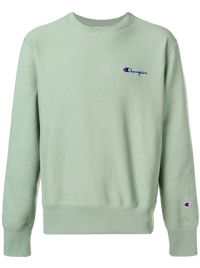 Shop Champion Small Script Sweatshirt - Green