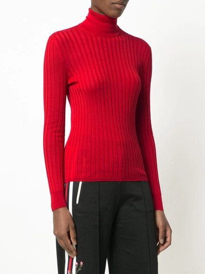 Shop Gucci Fine Knit Turtleneck In Red