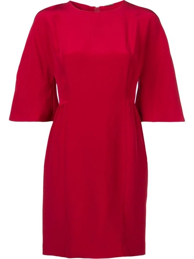 Shop Adam Lippes Boat Neck Fitted Dress - Red