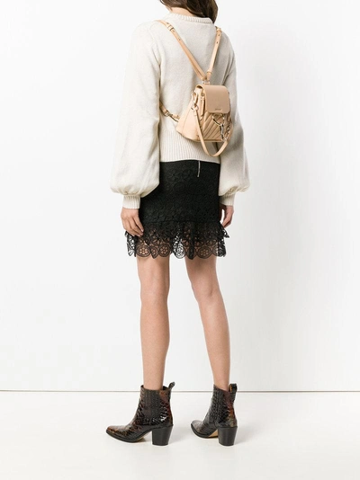 Shop Chloé Quilted Faye Backpack In Neutrals