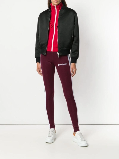 Shop Palm Angels Skinny Fitted Track Trousers - Red