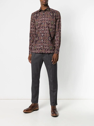 Shop Etro Classic Fitted Shirt - Multicolour
