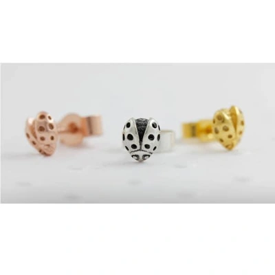 Lee Renee Ladybird Earring Single/wings Open - Rose Gold