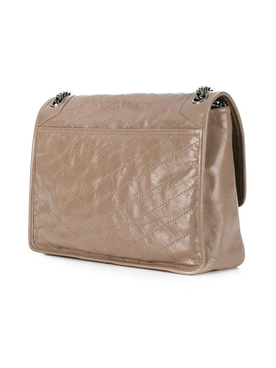 Shop Saint Laurent Monogram Shoulder Bag - Neutrals