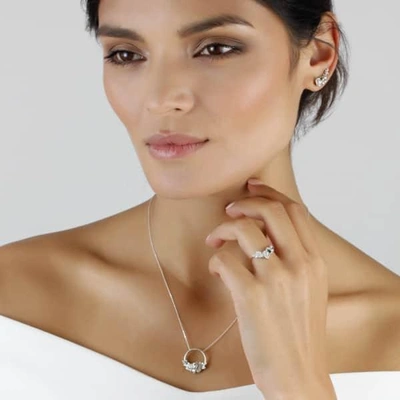 Lee Renee Rose Halo Necklace - Silver