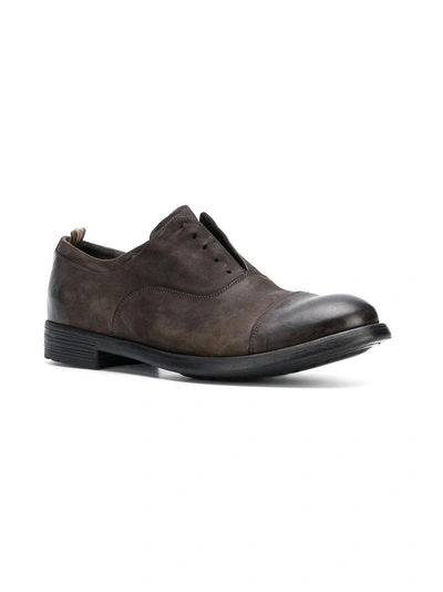 Shop Officine Creative Laceless Oxford Shoes In Brown