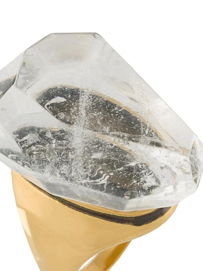 Shop Alexander Mcqueen Ice Stone Ring - Metallic