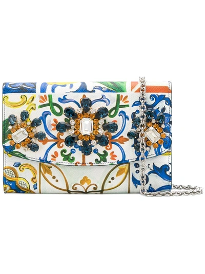 Shop Dolce & Gabbana Maioliche Clutch Bag - Farfetch In White