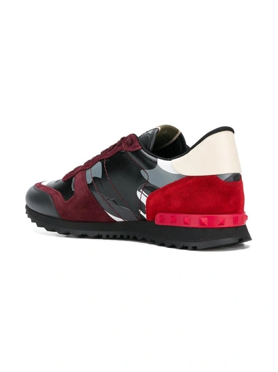 Shop Valentino Camouflage Sneakers In Red