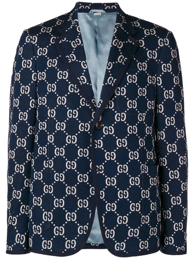 Shop Gucci Gg Formal Jacket - Blue