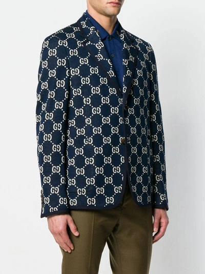 Shop Gucci Gg Formal Jacket - Blue