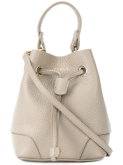 Shop Furla Mini Stacy Crossbody Bag In Grey