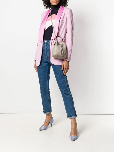 Shop Furla Mini Stacy Crossbody Bag In Grey