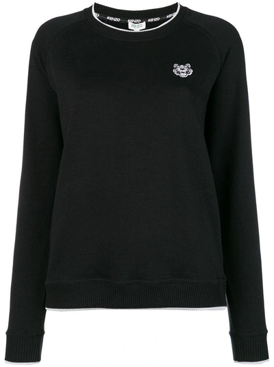 Shop Kenzo Stripe Neck Sweatshirt - Black
