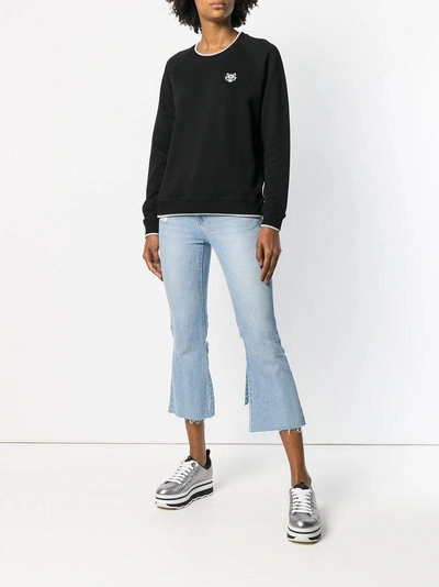 Shop Kenzo Stripe Neck Sweatshirt - Black
