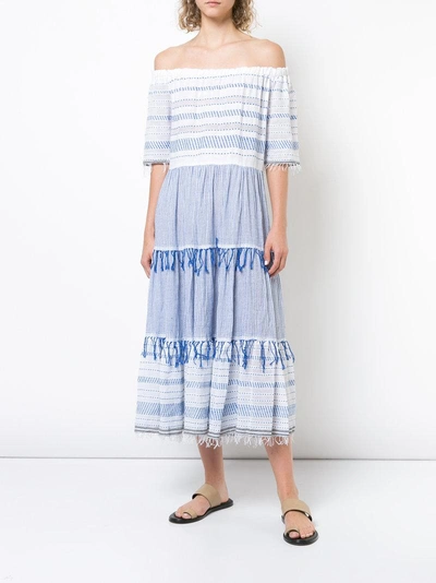 Shop Lemlem Tiki Midi Tier Dress - Blue